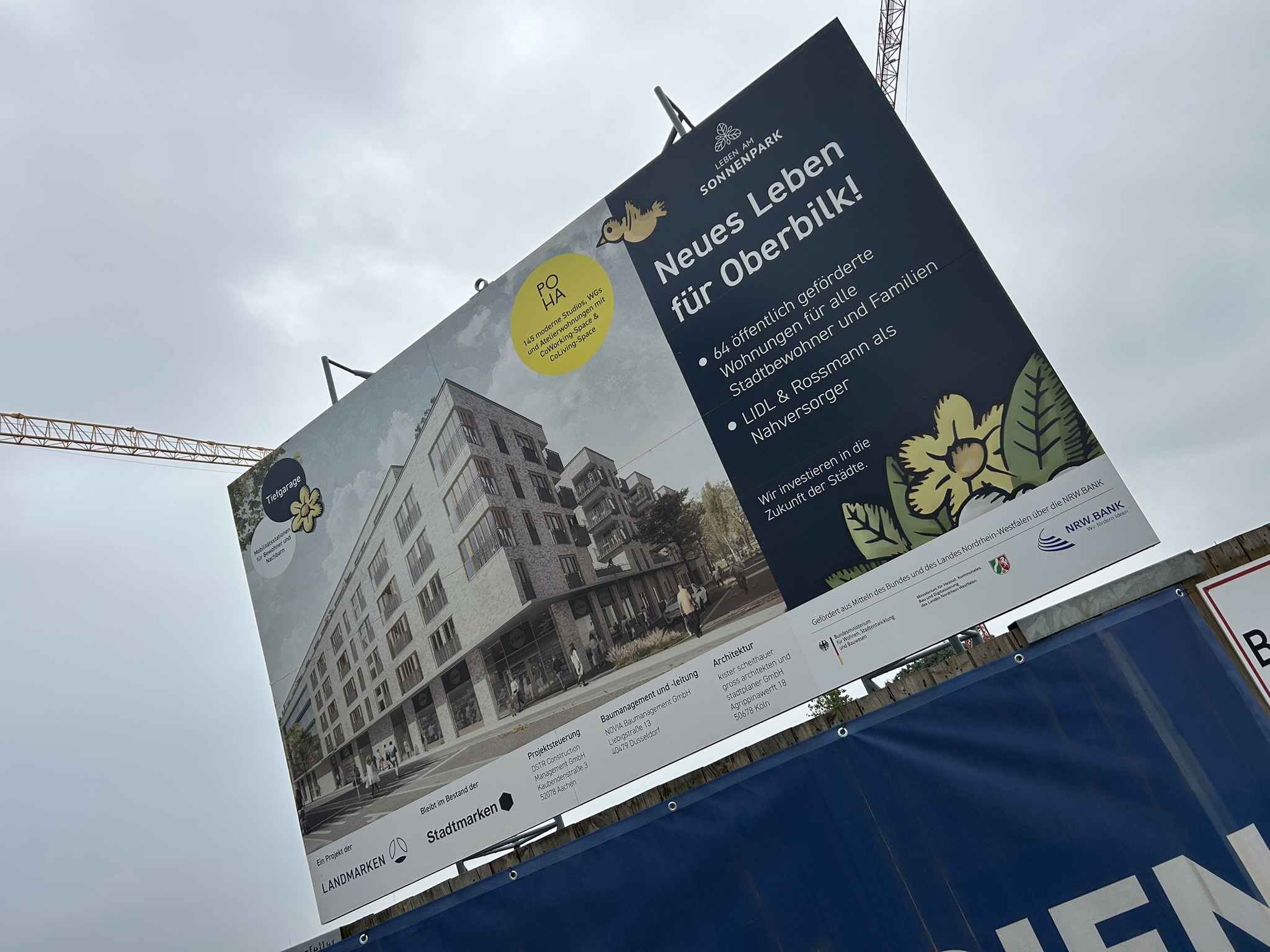 Baustellenbanner zum Projekt "Leben am Sonnenpark"